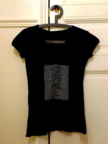 Unknown Pleasures / Hand-embroidered T-shirt — reference image from Flickr