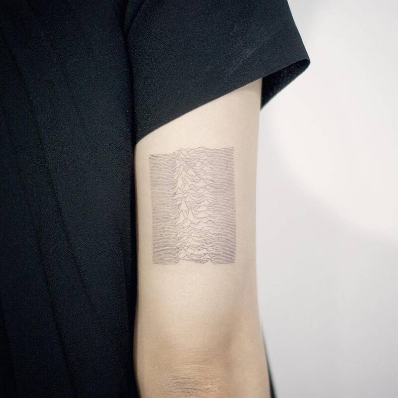 Unknown Pleasures tattoo — Doy (10782) — reference image from Tattoofilter