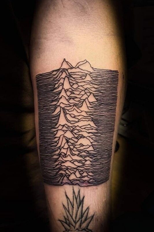 Unknown Pleasures tattoo — Kevin Örnberg — reference image from Tattoodo